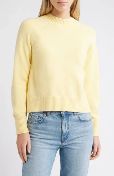 City Blues Mock Neck Raglan Sleeve Sweater In Yellow