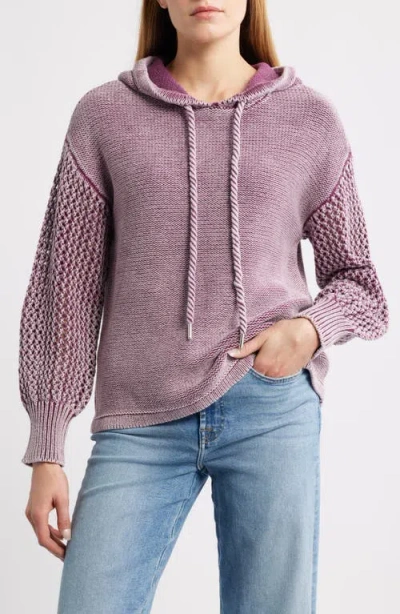 City Blues Open Stitch Hoodie In Pink