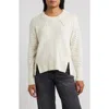 City Blues Open Stitch Sleeve Sweater In Neutral