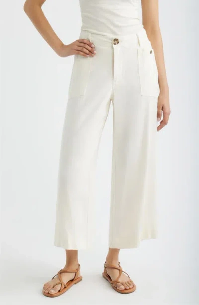 City Blues Patch Pocket Crop Wide Leg Pants In White