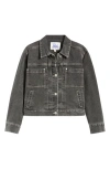 City Blues Pleated Denim Jacket In Black