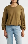 City Blues Pleated Sweatshirt In Green