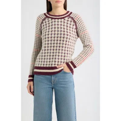 City Blues Raglan Sleeve Sweater In Burgundy