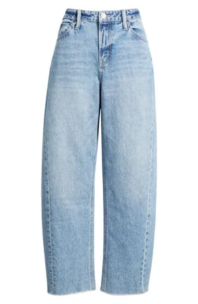 City Blues Raw Hem High Waist Ankle Barrel Leg Jeans