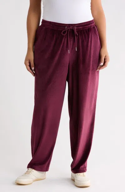 City Blues Relaxed High Waist Barrel Leg Pants In Burgundy