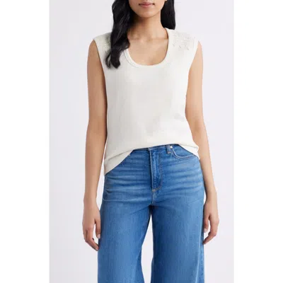 City Blues Rib Acid Wash Tank In White