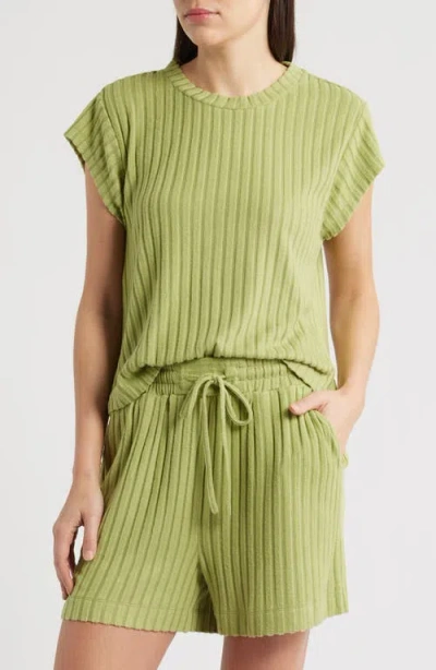 City Blues Rib Knit Top In Green