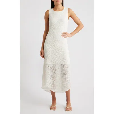 City Blues Ribbon Lace Sleeveless Maxi Dress In White