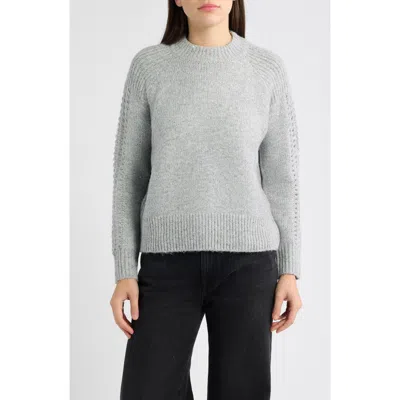 City Blues Sequin Mock Neck Sweater In Gray