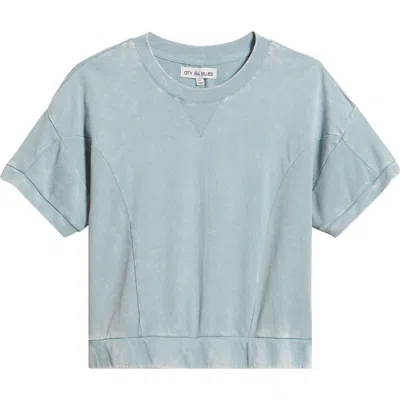 City Blues Short Sleeve Cotton Sweatshirt In Green