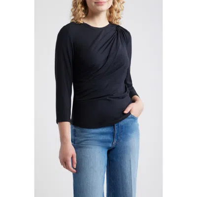 City Blues Shoulder Twist Top In Black