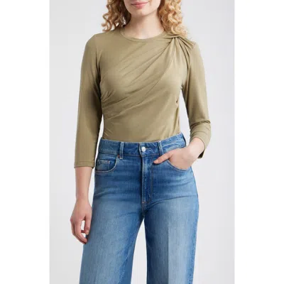 City Blues Shoulder Twist Top In Green