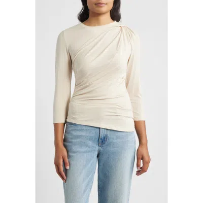 City Blues Shoulder Twist Top In Neutral