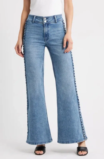 City Blues Side Braid Wide Leg Jeans