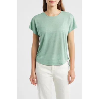 City Blues Side Tie Knit Top In Metallic