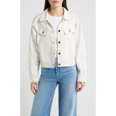 City Blues Slant Pocket Denim Jacket In White