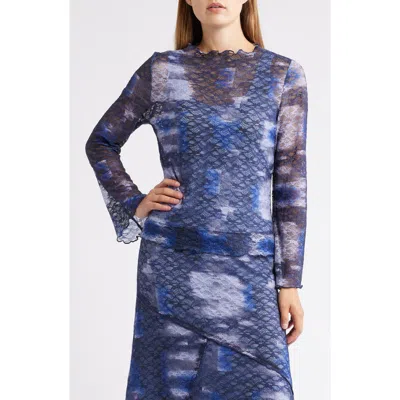 City Blues Stretch Mesh Top