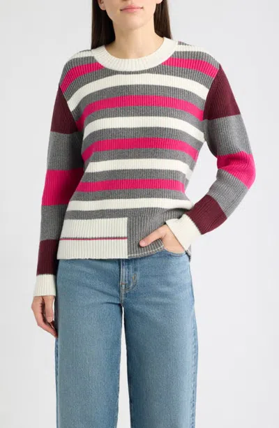 City Blues Stripe Colorblock Sweater In Multi