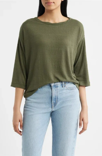 City Blues Texture Knit Top In Green