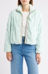 City Blues Textured Faux Fur Jacket