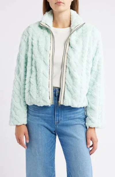City Blues Textured Faux Fur Jacket In Multi
