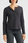 City Blues Thermal Knit Henley In Gray