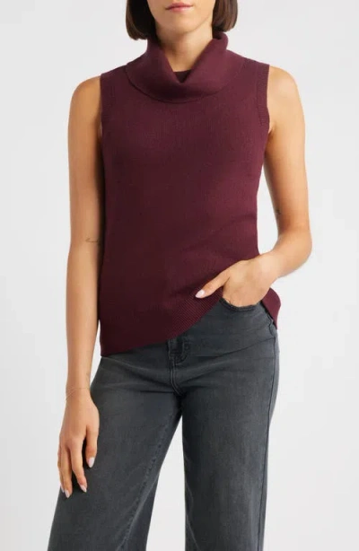 City Blues Turtleneck Sleeveless Sweater In Brown
