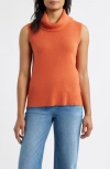 City Blues Turtleneck Sleeveless Sweater In Gold