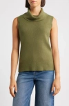 City Blues Turtleneck Sleeveless Sweater In Green