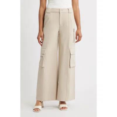 City Blues Wide Leg Cargo Pants In Neutral