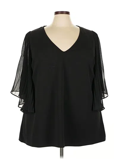Pre-owned City Chic 3/4 Sleeve Blouse In Black