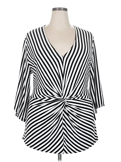 Pre-owned City Chic 3/4 Sleeve Blouse In Black