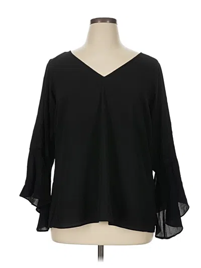 City Chic 3/4 Sleeve Blouse In Black