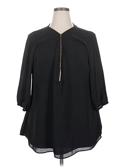Pre-owned City Chic 3/4 Sleeve Blouse In Black