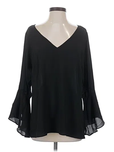 Pre-owned City Chic 3/4 Sleeve Blouse In Black