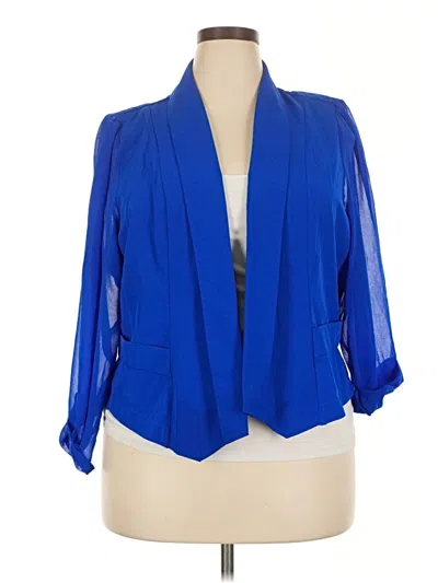 Pre-owned City Chic 3/4 Sleeve Blouse In Blue