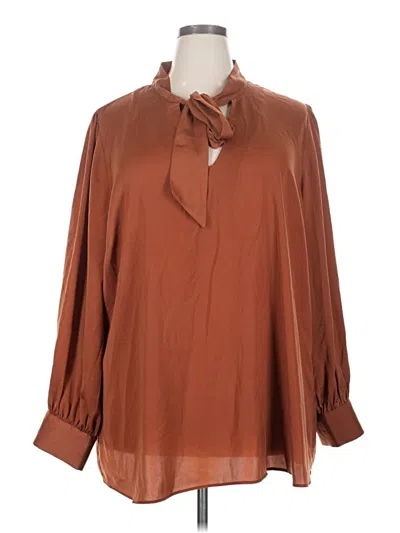 Pre-owned City Chic 3/4 Sleeve Blouse In Brown