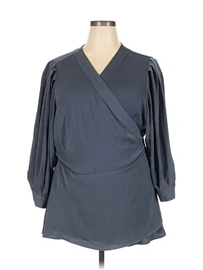 Pre-owned City Chic 3/4 Sleeve Blouse In Gray