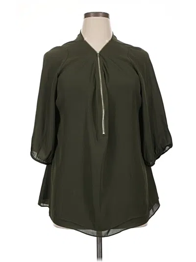 Pre-owned City Chic 3/4 Sleeve Blouse In Green