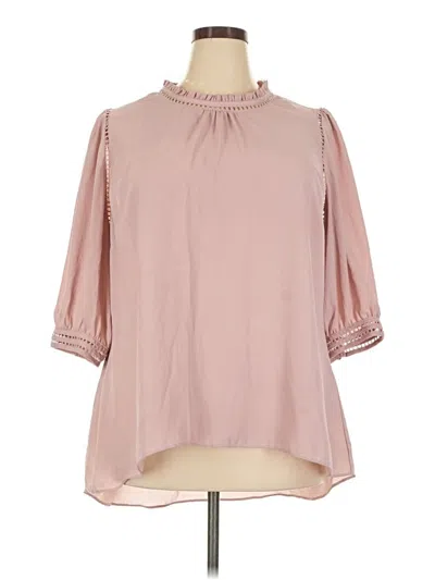 Pre-owned City Chic 3/4 Sleeve Blouse In Pink