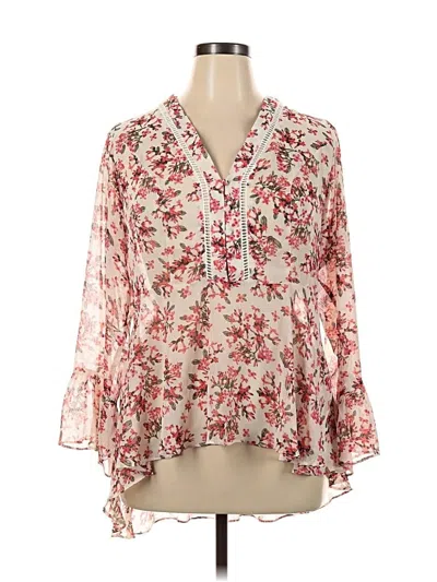 Pre-owned City Chic 3/4 Sleeve Blouse In White