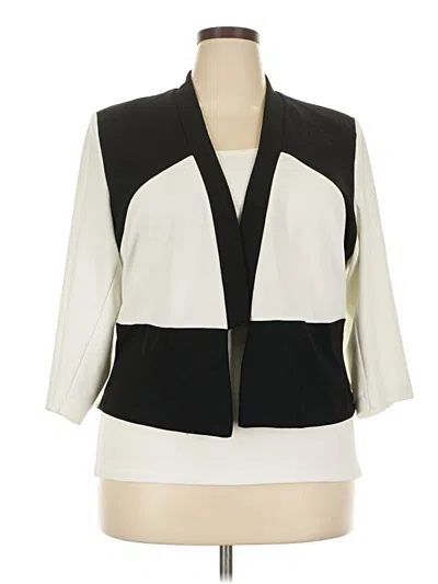 Pre-owned City Chic 3/4 Sleeve Blouse In White