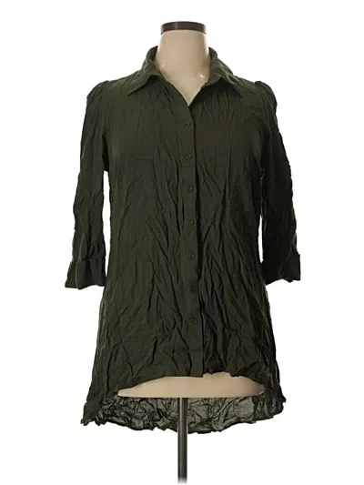 Pre-owned City Chic 3/4 Sleeve Button Down Shirt In Green