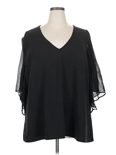 Pre-owned City Chic 3/4 Sleeve T-shirt In Black