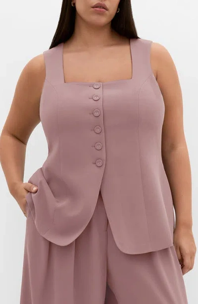 City Chic Abbie Vest In Pink