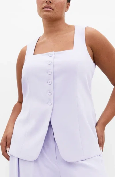 City Chic Abbie Vest In Purple