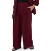 City Chic Abbie Wide Leg Pants In Burgundy