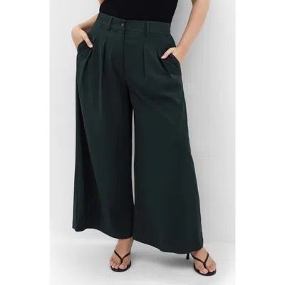 City Chic Abbie Wide Leg Pants In Green