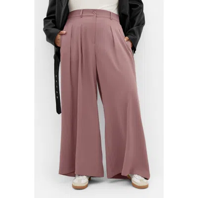 City Chic Abbie Wide Leg Pants In Pink
