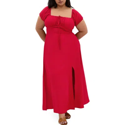 CITY CHIC CITY CHIC ABBIGAIL PUFF SLEEVE MAXI DRESS
